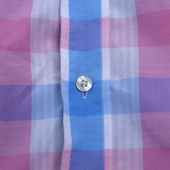 Vineyard Vines M Classic‎ Fit Murray Shirt Plaid Pink Blue Button Down - Picture 4 of 12
